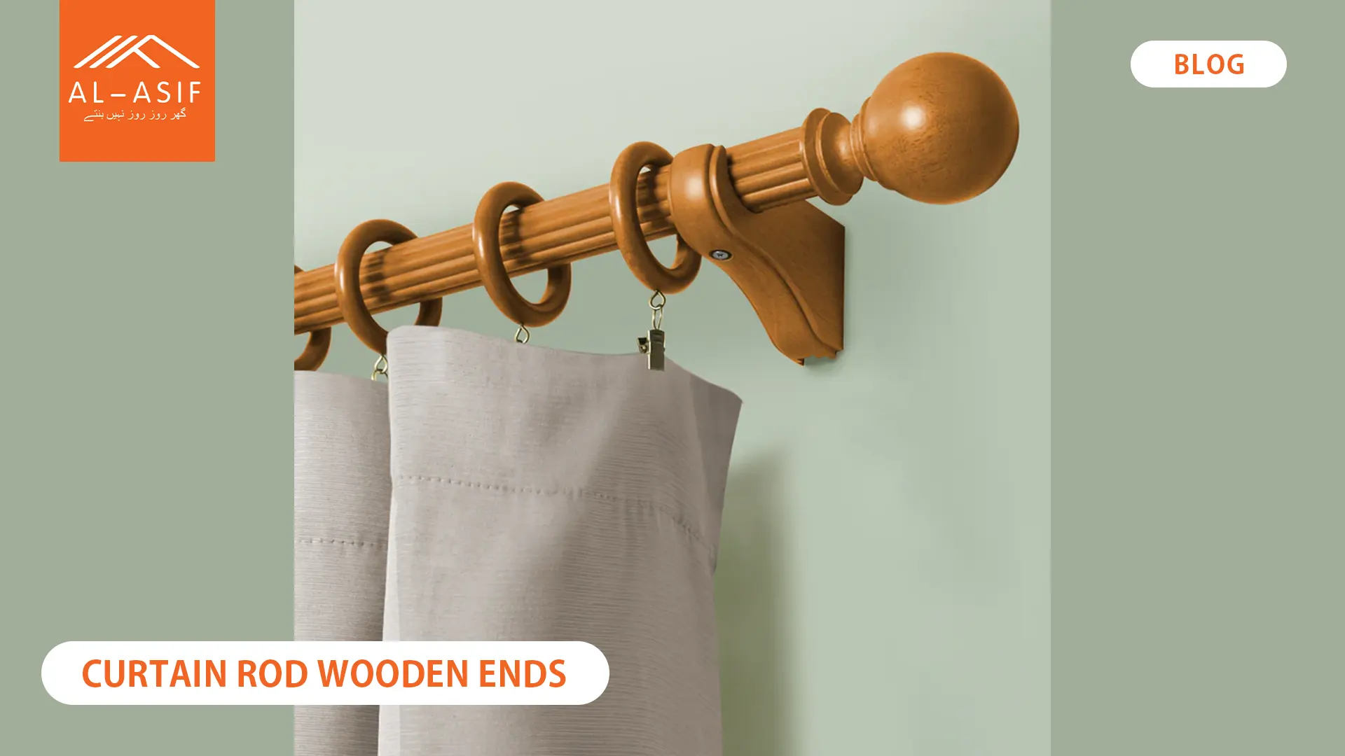 Wood Curtain Rod Finials